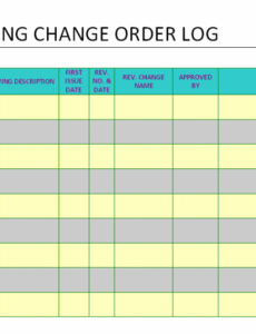 sample engineering change order log format  samples  word document download change log template project management example