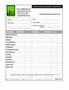 free 8 best images of printable landscape estimate forms lawn care blank  vrogueco lawn care bid proposal template excel