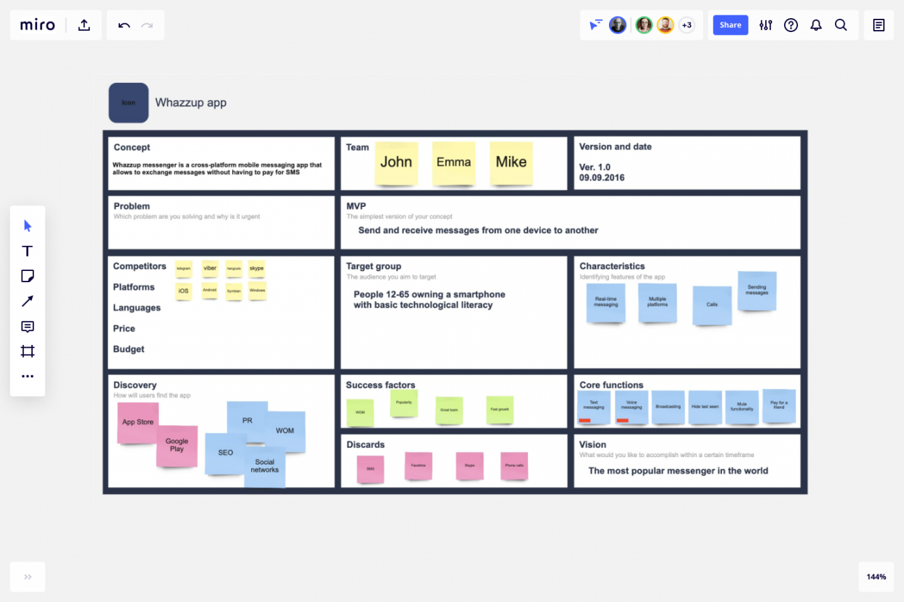 free app development canvas planning template for teams  miro android app development proposal template