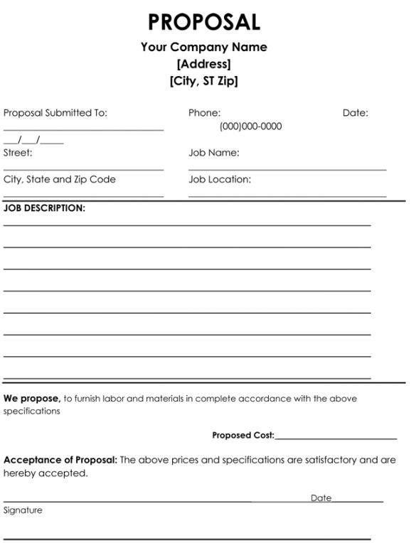 free job proposal templates  8 free samples forms &amp;amp; formats creating a new job position proposal template word