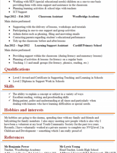 free teaching assistant cv template 2 teaching assistant performance management template example