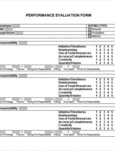 printable free 6 sample performance evaluation forms in pdf  ms word informal performance management template doc