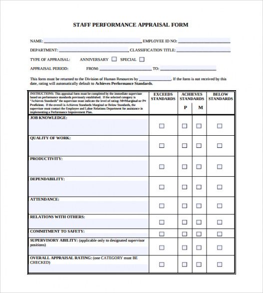 printable free 9 employee performance appraisal form templates in pdf annual performance management template word