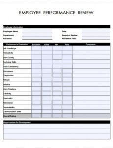 printable nonprofit employee performance review template staff performance management template doc