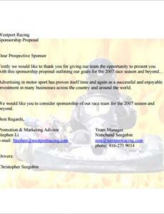 printable sponsorship proposal template  12 free word pdf format download! dirt track racing sponsorship proposal template pdf