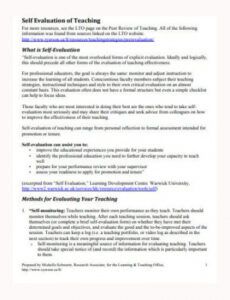 sample 11 teacher self evaluation templates in doc  pdf teaching assistant performance management template word