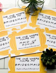 sample friends themed bridesmaidmaid of honor proposal card template  etsy maid of honor proposal template pdf