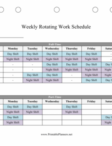 weekly rotating work schedule template download printable pdf  templateroller 4 day work week proposal template doc