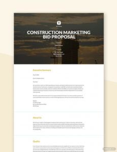 construction bid proposal template  google docs word apple pages construction bid construction proposal template word