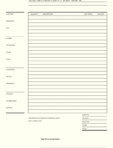 editable estimate templates blank downloadable  10 free pdf printables  printablee construction bid construction proposal template example