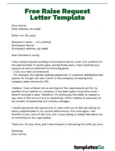 editable how to write a raise request letter  with free template proposal for pay increase template pdf