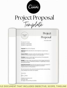 editable project proposal template one page  etsy one page project proposal template doc