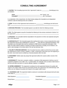 free free simple 1 page consulting agreement  pdf  word one page consulting proposal template example