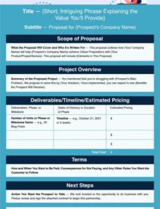 free one page proposal template one page consulting proposal template example