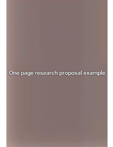 free one page research proposal example by williams amanda  issuu one page research proposal template pdf