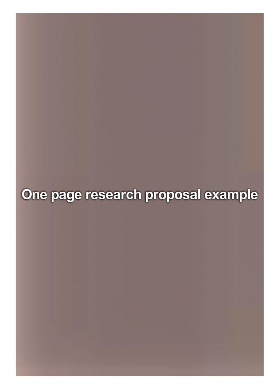 free one page research proposal example by williams amanda  issuu one page research proposal template pdf