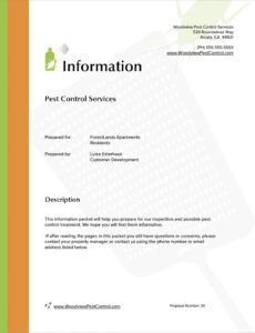 free pest control information packet sample  5 steps pest control bid proposal template doc