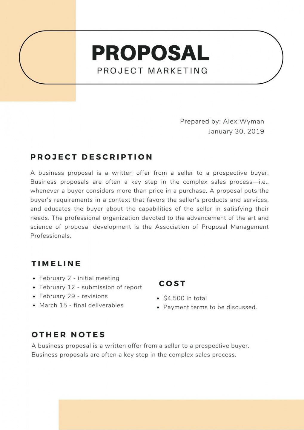 free printable project proposal template business proposal formal proposal template pdf