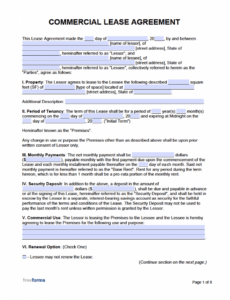 free printable simple commercial lease agreement proposal to lease commercial space template example