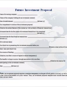 printable investment proposal template  free word templates business proposal to investors template word