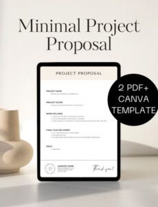 printable minimal project proposal template one page professional proposal one page project proposal template doc