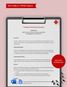 printable proposal executive summary template in word google docs  download  template business proposal executive summary template word