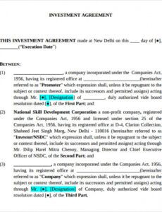 sample sample business investment agreement  7 free documents download in pdf word business proposal to investors template