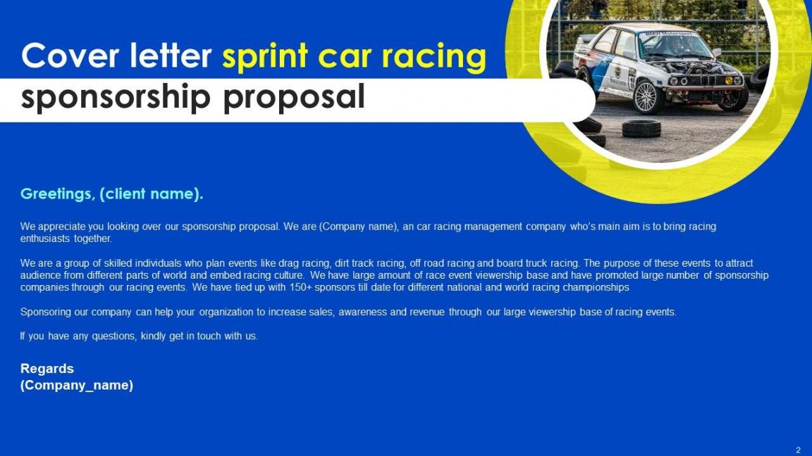 sprint car racing sponsorship proposal powerpoint presentation slides ppt sample race car sponsorship proposal template pdf