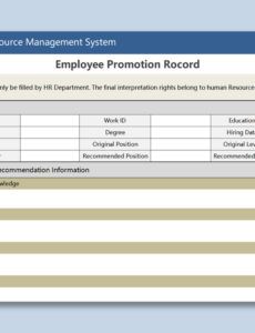 Blank Job Promotion Proposal Template Word Sample