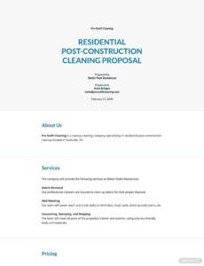 Cleaning Bid Proposal Template Word Sample