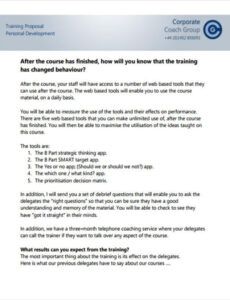 Custom Personal Training Proposal Template Word