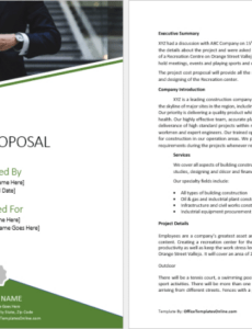 Editable Construction Project Management Fee Proposal Template Word