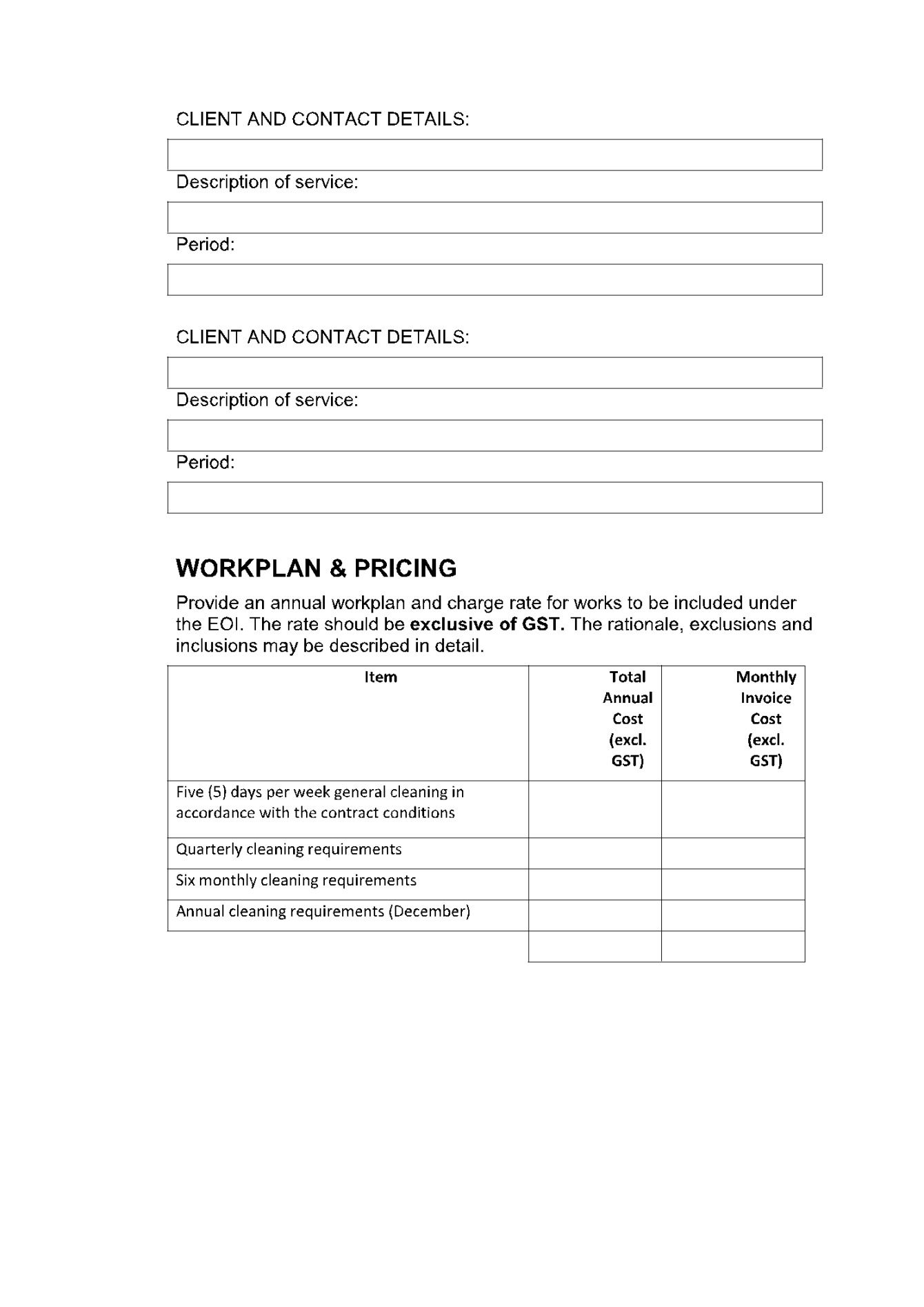 Free Custom Office Cleaning Proposal Template Excel