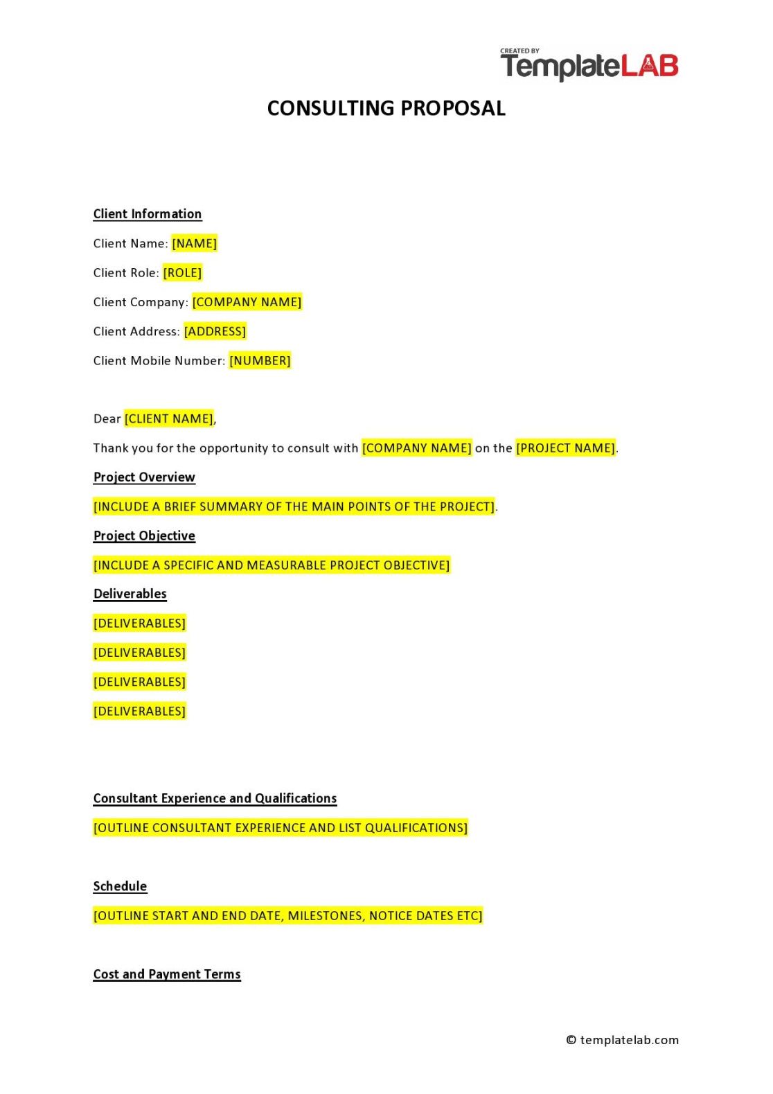 Free Editable Engineering Consulting Proposal Template Doc Sample