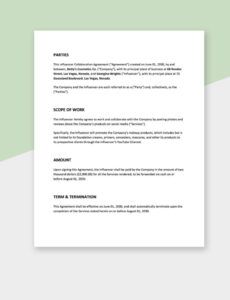 Free  Influencer Collaboration Proposal Template Pdf Sample