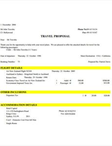 Free Printable Business Travel Proposal Template