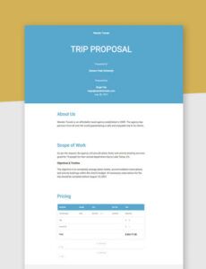 Free Printable Business Travel Proposal Template Word