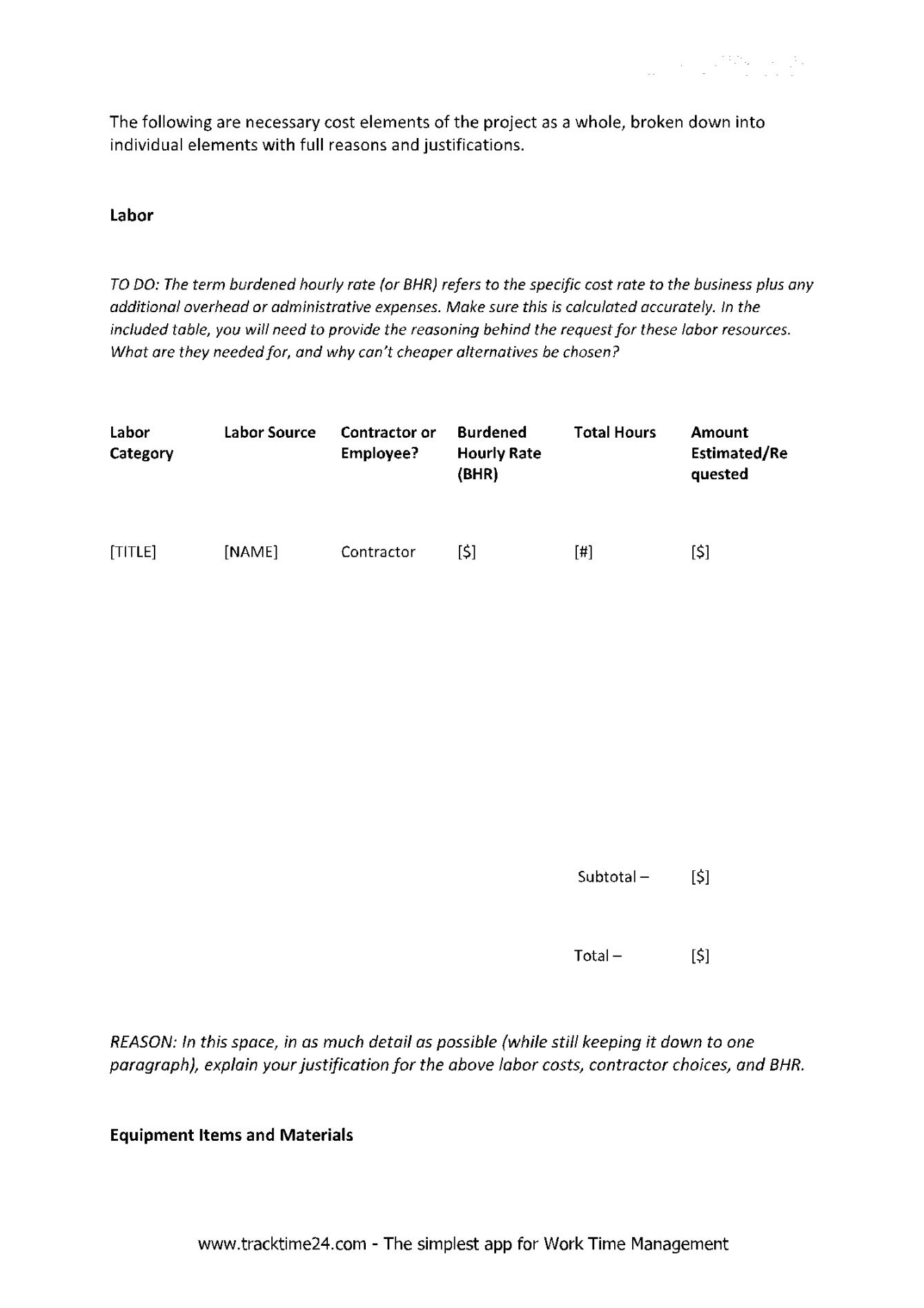 Hourly Rate Fee Proposal Template Word Sample