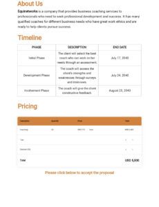 Life Coaching Proposal Template Excel Sample