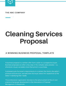 Office Cleaning Proposal Template Word