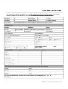 Personal Loan Proposal Template Excel Sample