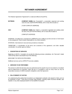 Printable Monthly Retainer Proposal Template Doc Sample