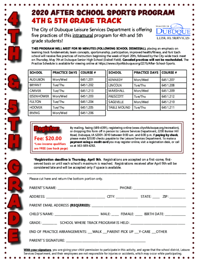 Blank Youth Sports Program Proposal Template