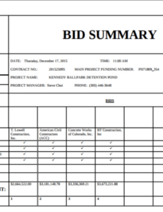 Free Blank Government Contract Bid Proposal Template  Sample