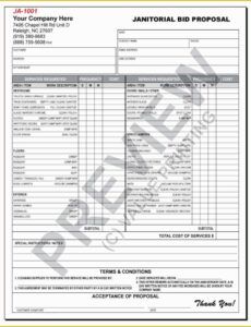 Free Editable Office Cleaning Bid Proposal Template Doc