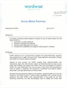 Free Editable Social Media Influencer Proposal Template Pdf