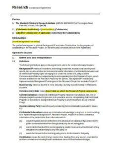 Free  Research Collaboration Proposal Template Pdf Sample