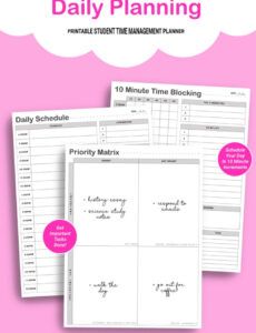 free student time management printable planner study planning  etsy australia student time management template excel