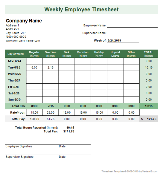 free timesheet template  free simple time sheet for excel weekly time management template word