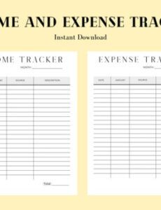 basic income and expense template instant download  etsyde daily income and expense template word